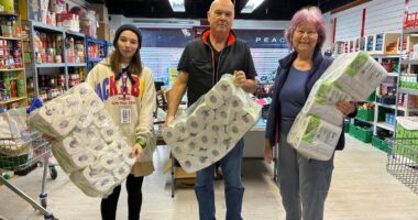 LOOS FOR DOS provides loo rolls to the local food bank