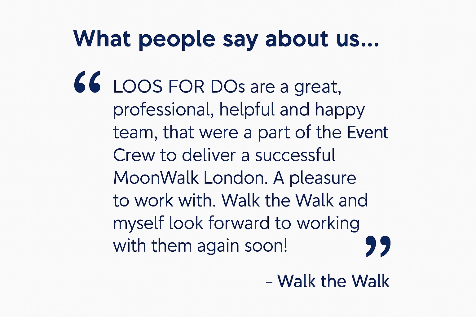 Walk the Walk review for LOOS FOR DOs