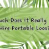 Cost of portable loo hire LOOS FOR DOs